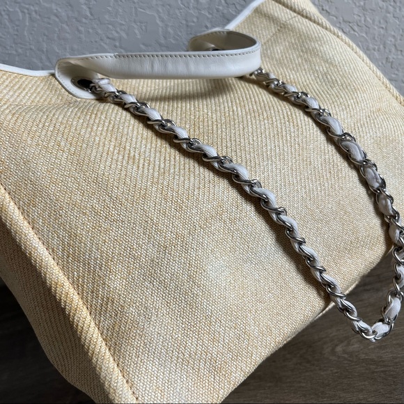 Chanel Woven Straw Raffia Medium Deauville Tote Beige - Picture 8 of 16